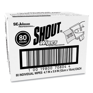 Shout® Wipe And Go Instant Stain Remover, 4.7 X 5.9, 80 Packets-carton freeshipping - TVN Wholesale